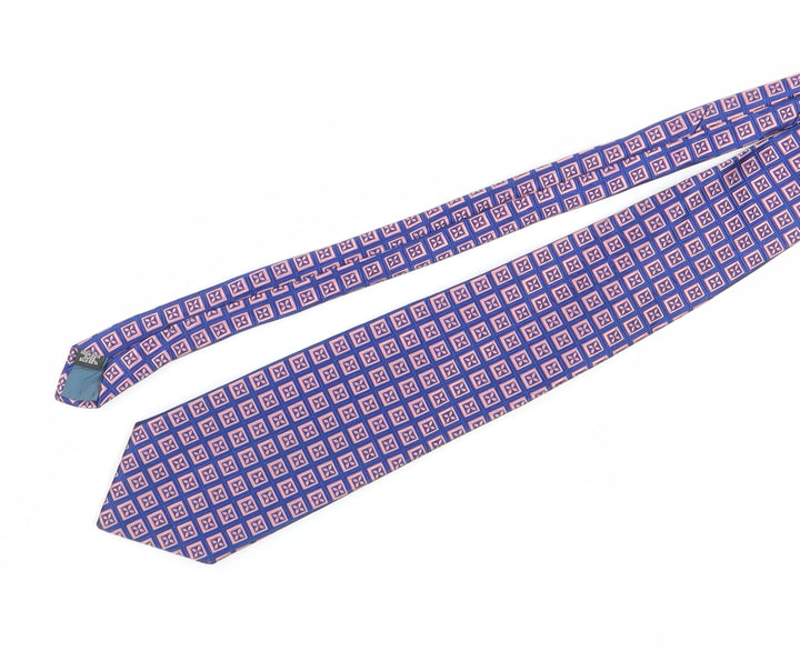 Daniel Hechter Men's Blue Silk Geometric Tie