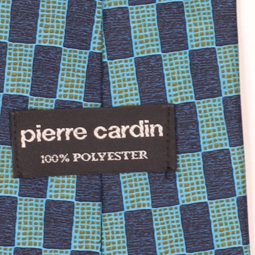 Pierre Cardin Men's Blue Chequered Pattern Tie