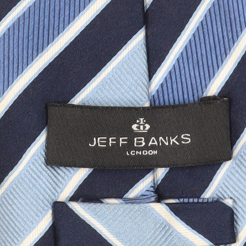 Jeff Banks Men's Blue Striped Silk Tie, One Size