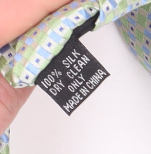 Berwin & Berwin Men's Green Geometric Silk Tie