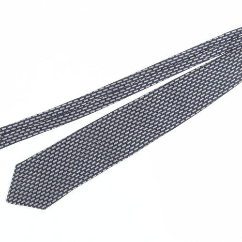 Daniel Hechter Men's Black Geometric Silk Designer Tie