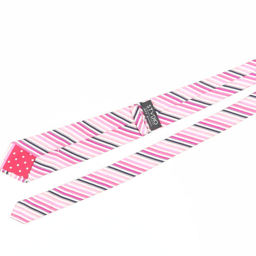 Jeff Banks Men's Pink Striped Silk Tie