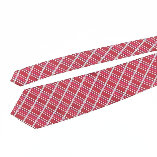 Ted Baker Men's Red Plaid Silk Tie