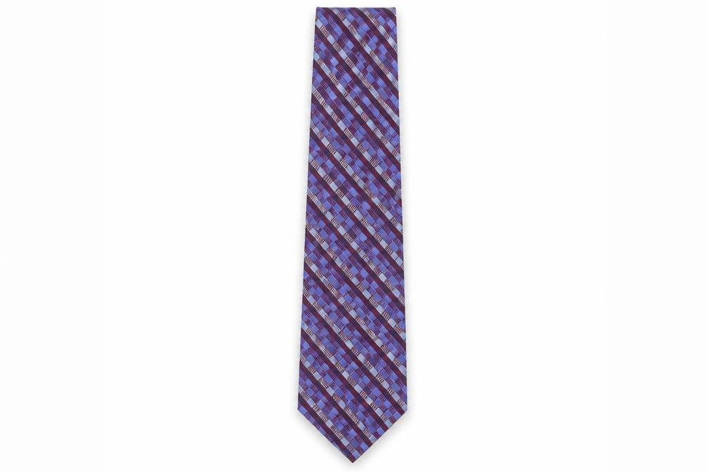 Front view of Jeff Banks Men's Multicoloured Checked Silk Tie