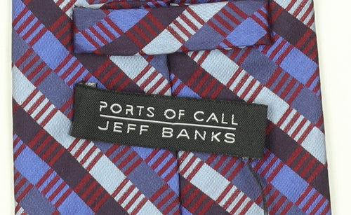 Jeff Banks Men's Multicoloured Checked Silk Tie