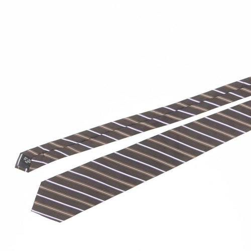 Pierre Cardin Men's Brown Striped Silk Tie