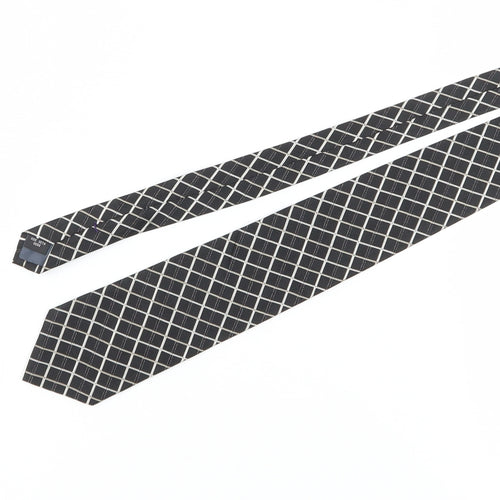 Dehavilland Men's Black Silk Plaid Tie - One Size