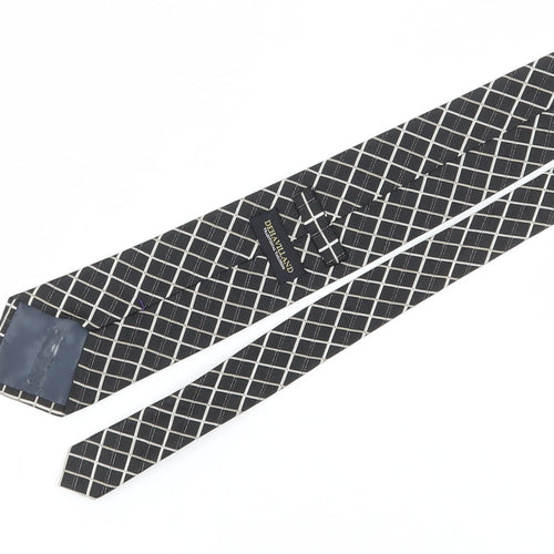 Dehavilland Men's Black Silk Plaid Tie - One Size