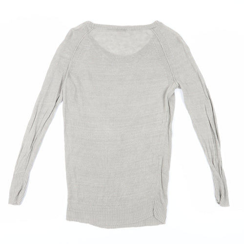 J. Crew Women's Grey Linen Pullover Jumper, Size S