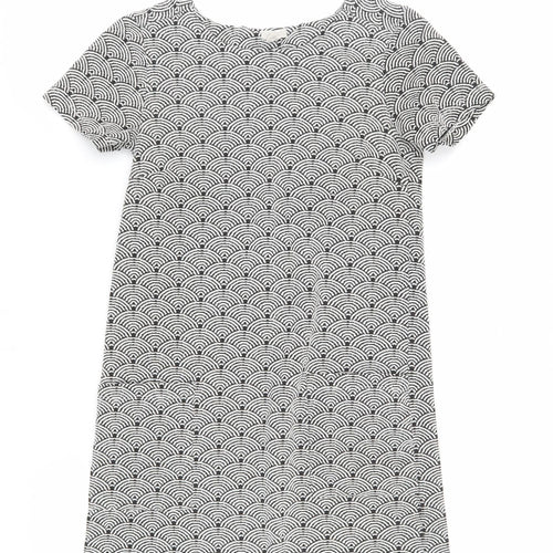 White Stuff Women's Black & White Geometric Shift Dress Size 8