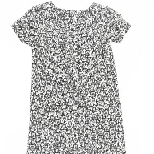White Stuff Women's Black & White Geometric Shift Dress Size 8
