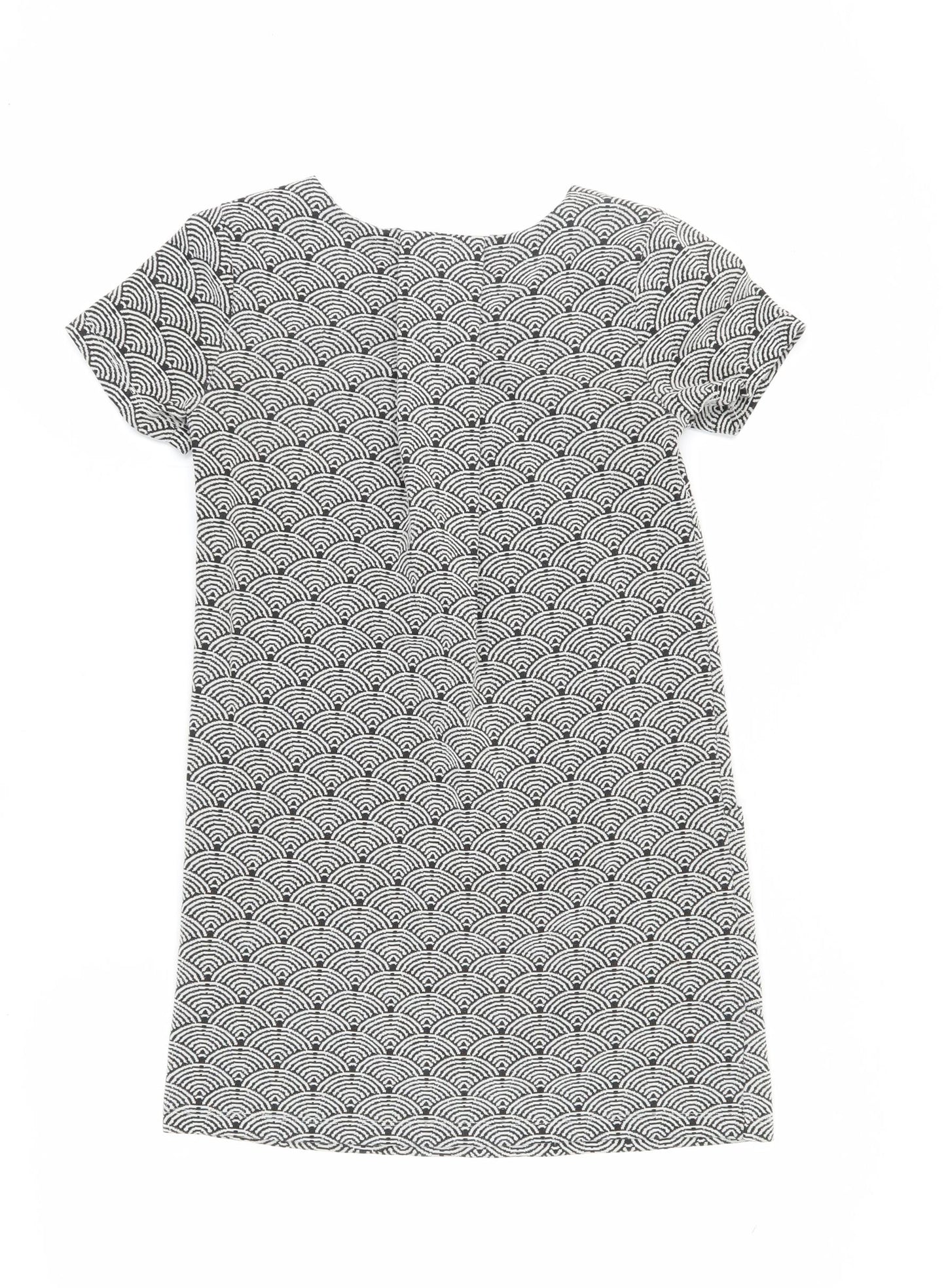 White Stuff Women's Black & White Geometric Shift Dress Size 8