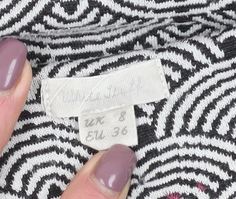 White Stuff Women's Black & White Geometric Shift Dress Size 8