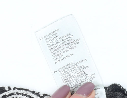 White Stuff Women's Black & White Geometric Shift Dress Size 8