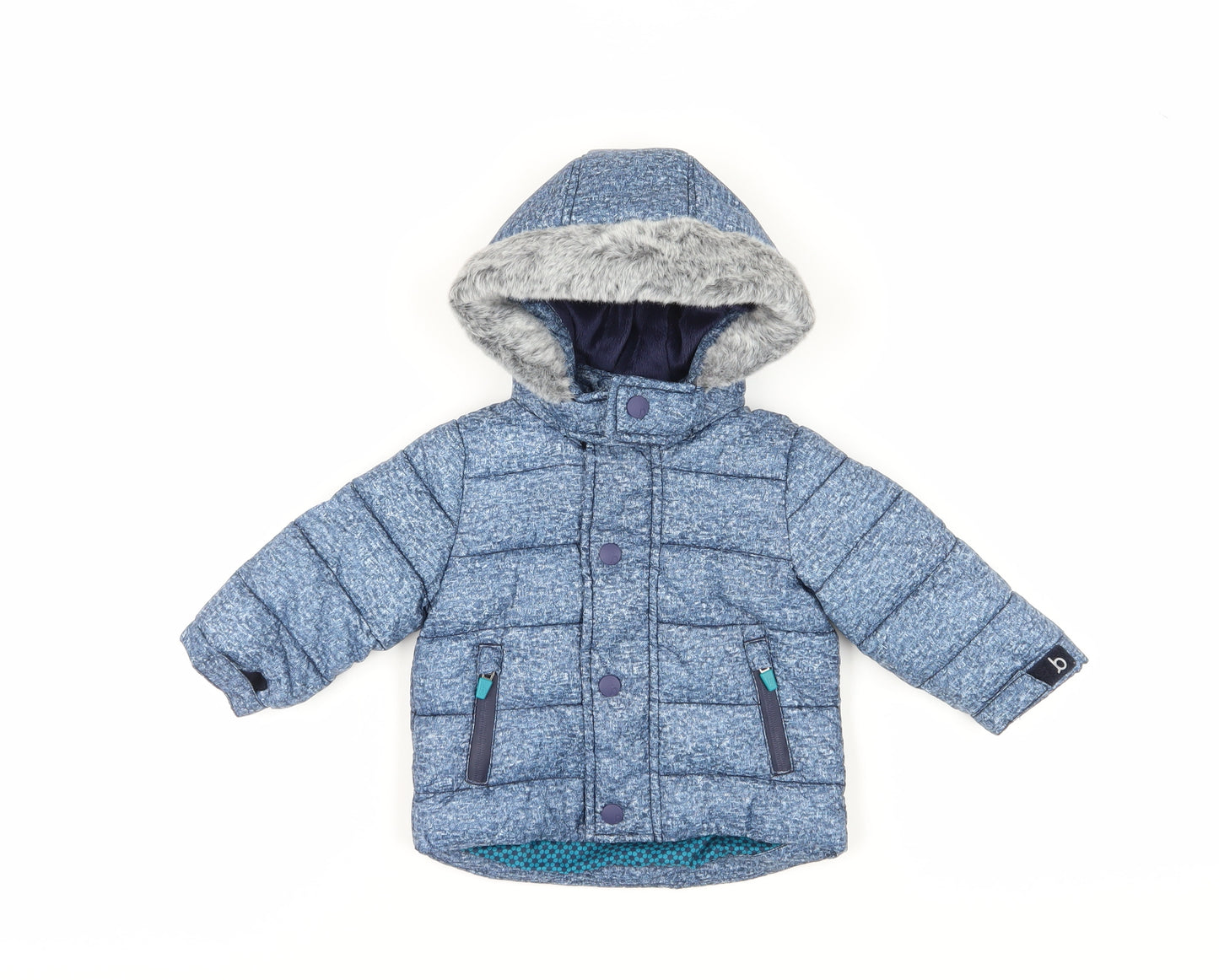 Ted Baker Blue Unisex Baby Puffer Jacket 6-9M
