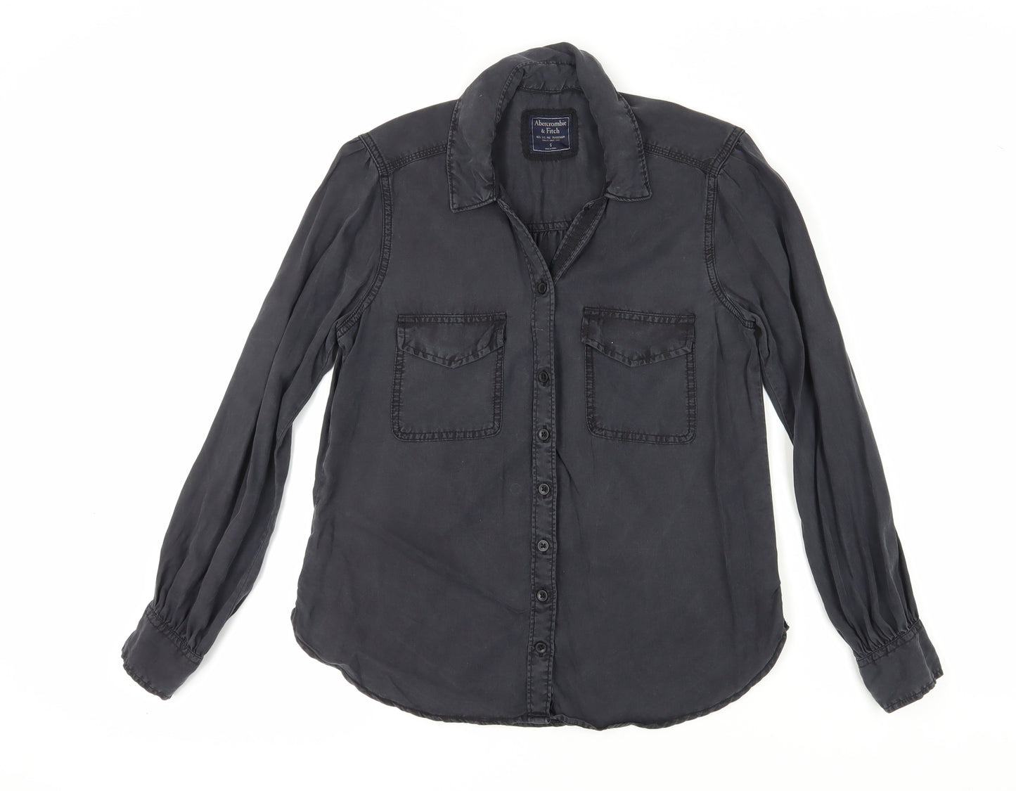 Abercrombie & Fitch Women's Black Button-Up Shirt, Size S