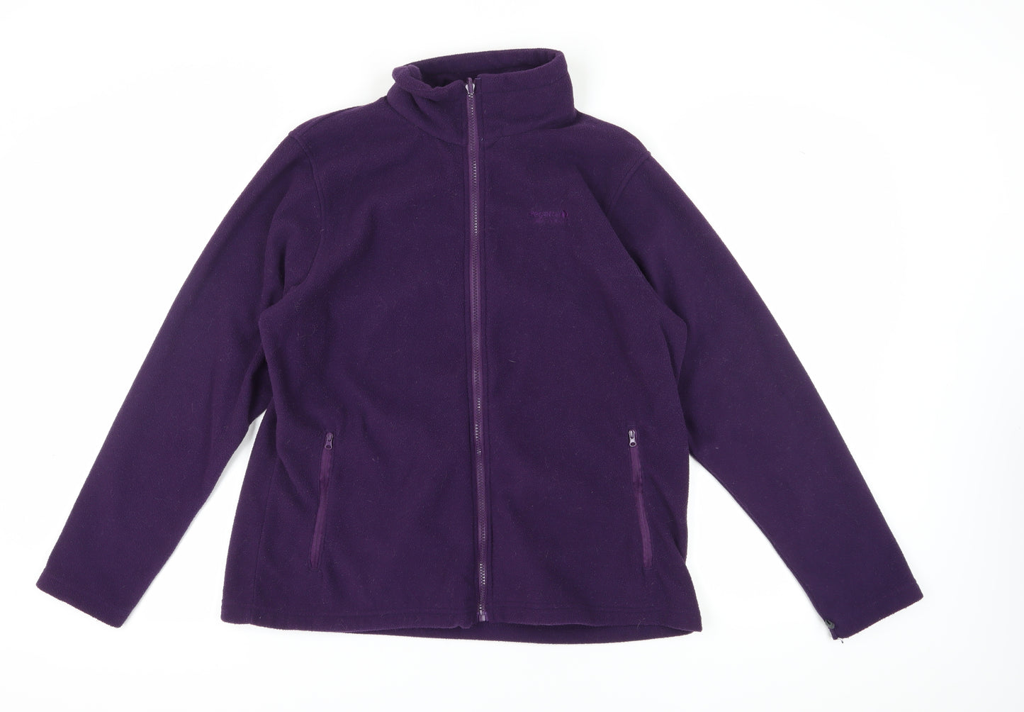 Regatta Women's Purple Fleece Jacket UK 18 All Seasons