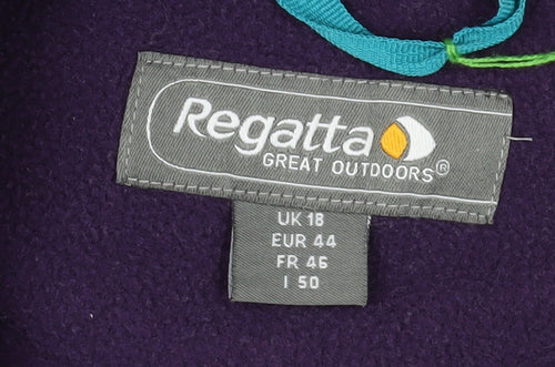 Regatta Women's Purple Fleece Jacket UK 18 All Seasons