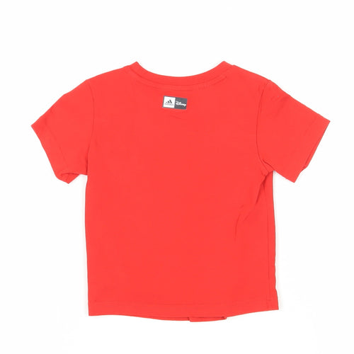 Adidas Unisex Baby Red Graphic T-Shirt 18-24M