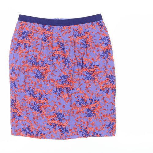 Boden Womens Purple Floral Pencil Skirt Size 12