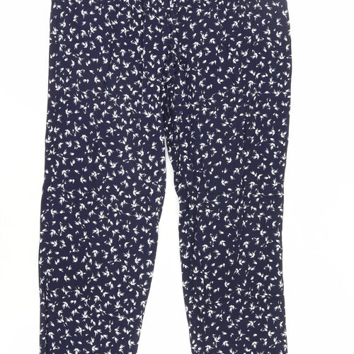 Jigsaw Women's Blue Floral Cropped Trousers, Size 8
