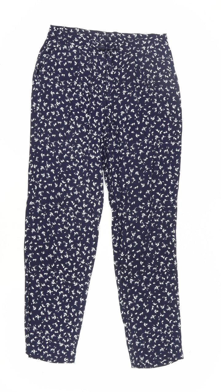 Jigsaw Women's Blue Floral Cropped Trousers, Size 8
