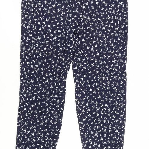 Jigsaw Women's Blue Floral Cropped Trousers, Size 8