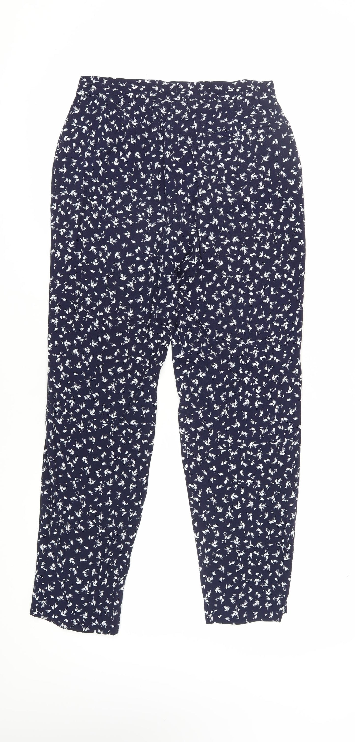 Jigsaw Women's Blue Floral Cropped Trousers, Size 8