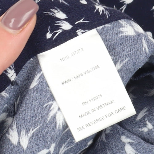 Jigsaw Women's Blue Floral Cropped Trousers, Size 8