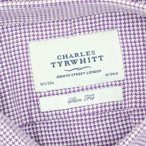 Charles Tyrwhitt Men’s Purple Slim Fit Check Shirt