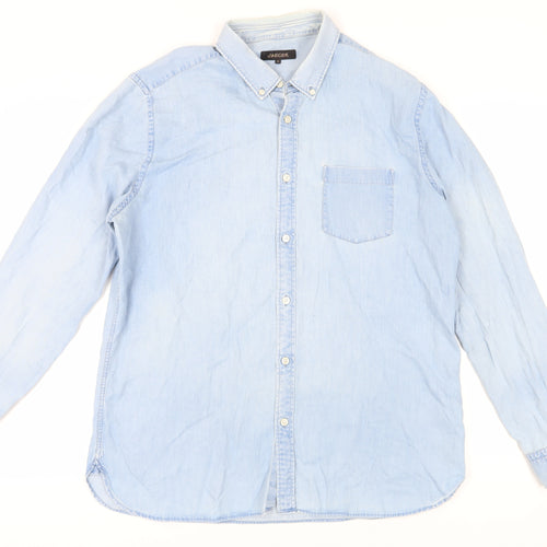 Jaeger Men's Blue Denim Button-Up Shirt XL