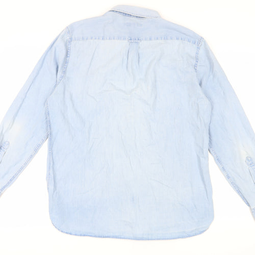 Jaeger Men's Blue Denim Button-Up Shirt XL