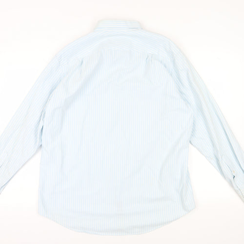 Charles Tyrwhitt Men's Blue Striped Classic Shirt L