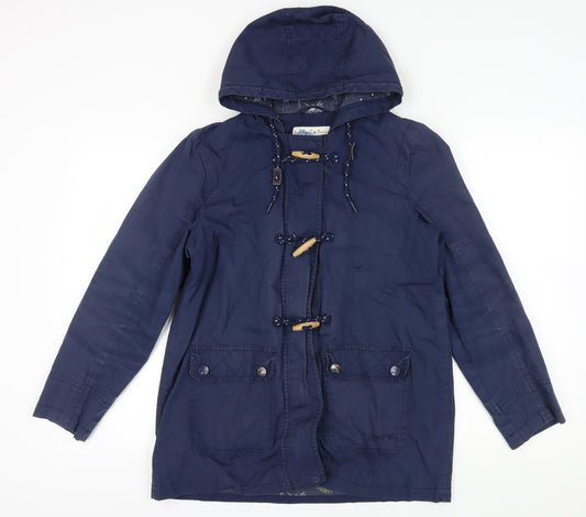 Mantary Women's Blue Hooded Duffle Jacket, Size 12