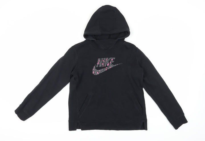 Nike Girls Black Graphic Print Hoodie XL
