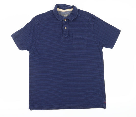 FatFace Men's Blue Striped Polo Shirt M