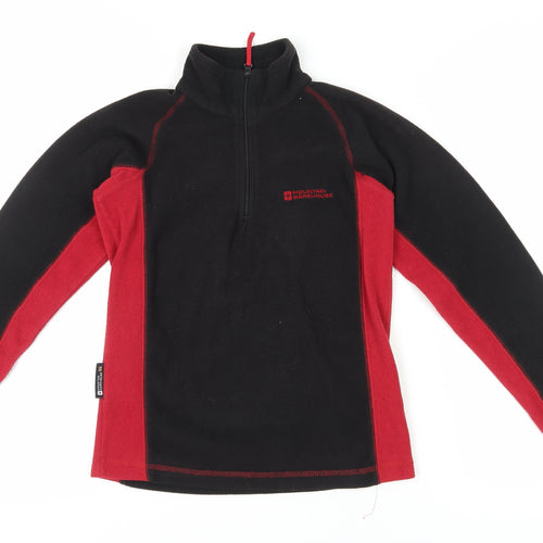 Mountain Warehouse Boys Black Red Fleece Pullover Sweatshirt 11-12