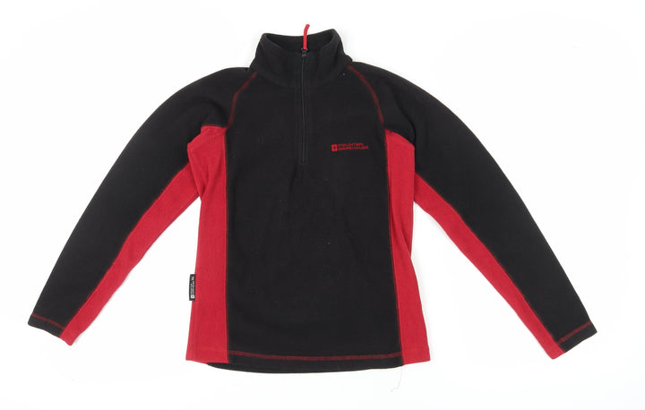 Mountain Warehouse Boys Black Red Fleece Pullover Sweatshirt 11-12