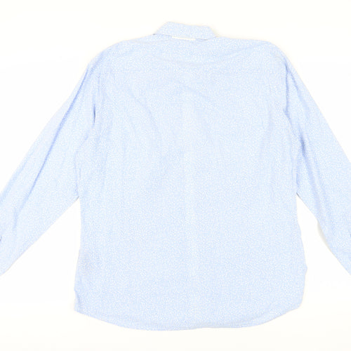 Hackett London Men's Blue Slim Fit Long Sleeve Shirt - Large