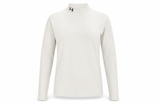 Front view of Under Armour Kids Mock Neck Ivory Sports T-Shirt, M