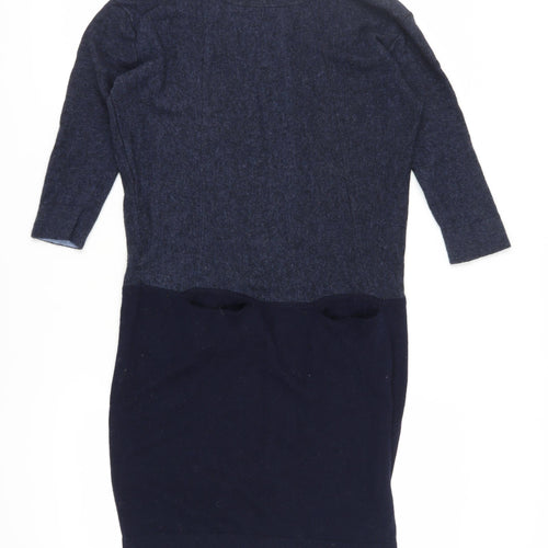 No Label Women's Blue Knit Shift Dress Size 14