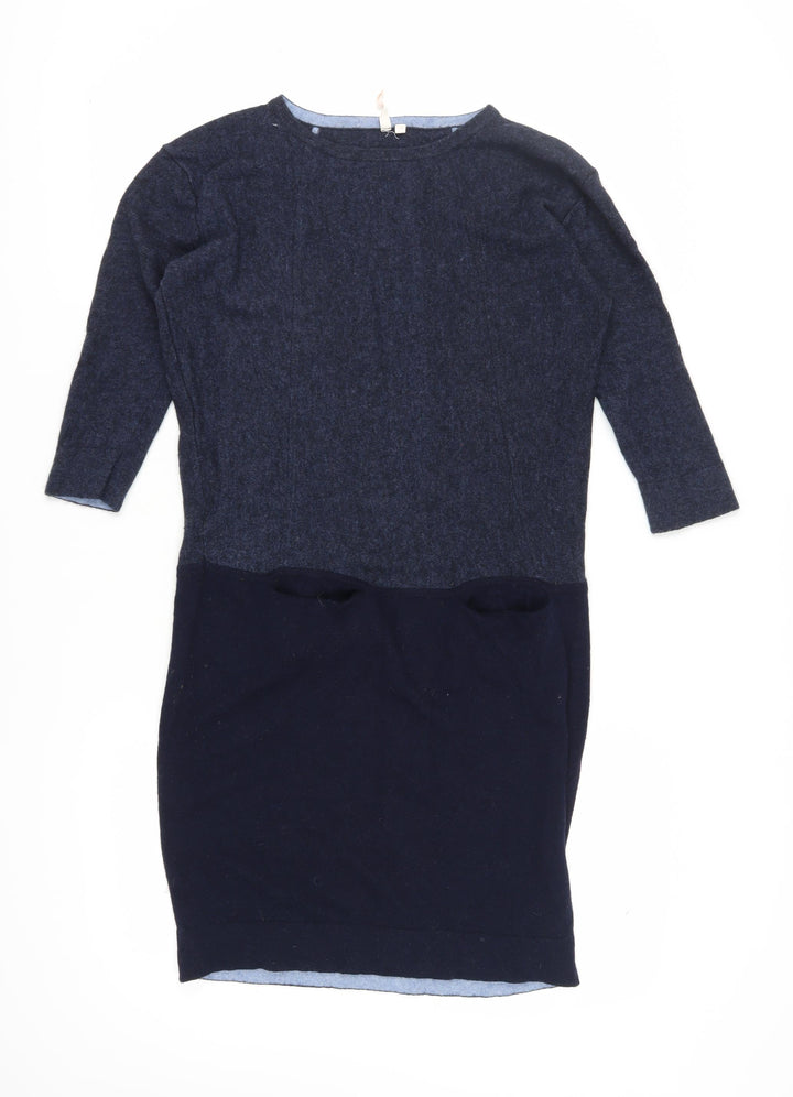 No Label Women's Blue Knit Shift Dress Size 14