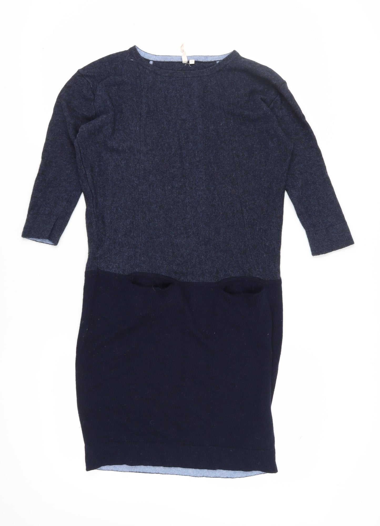 No Label Women's Blue Knit Shift Dress Size 14