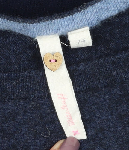 No Label Women's Blue Knit Shift Dress Size 14