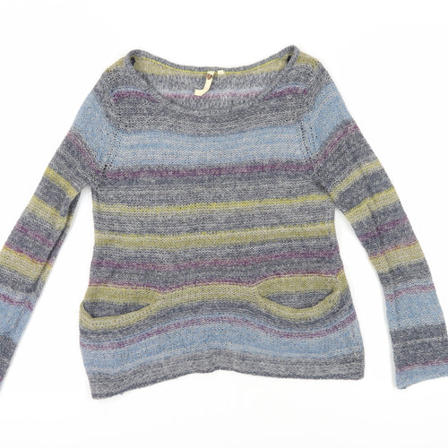 White Stuff Women's Multicoloured Striped Jumper Size 10
