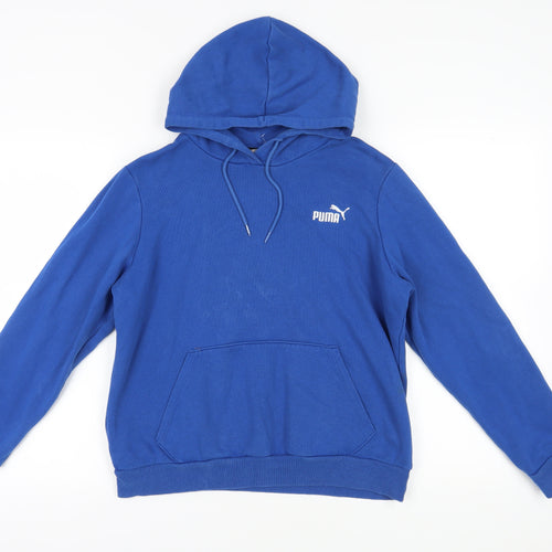 Puma Boys Blue Pullover Hoodie Size L with Logo