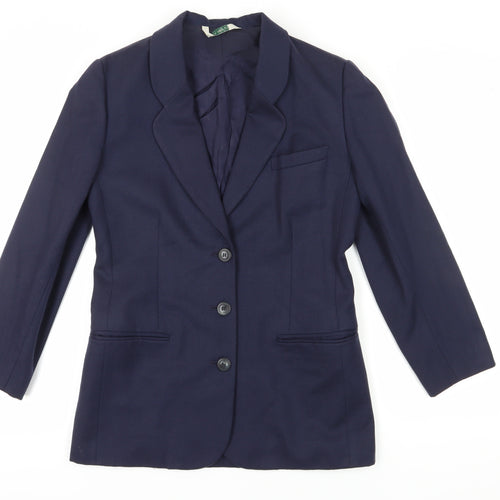 Laura Ashley Women's Blue Wool Suit Jacket Size 10 Vintage