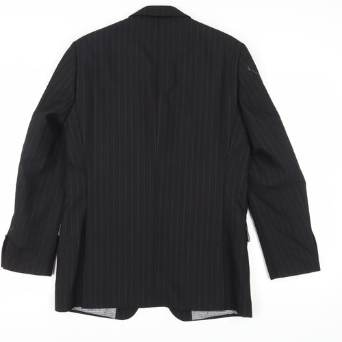 Ben Sherman Men's Black Single Breasted Wool Blend Blazer Jacket Size 38 Regular