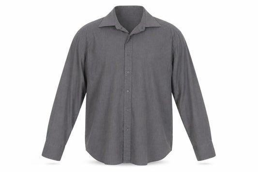 Front view of Ben Sherman Men's Grey 16.5 Regular Button-Up Shirt
