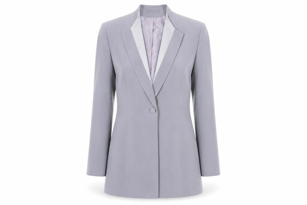 Front view of Jacques Vert Women’s Purple Blazer, size UK 10, Formal Suit Jacket